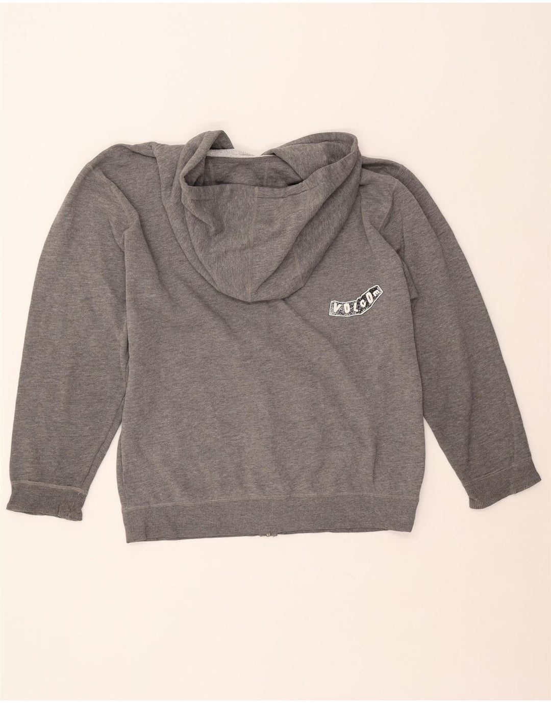 Suéter feminino com capuz e zíper gráfico VOLCOM Reino Unido 16 grande cinza