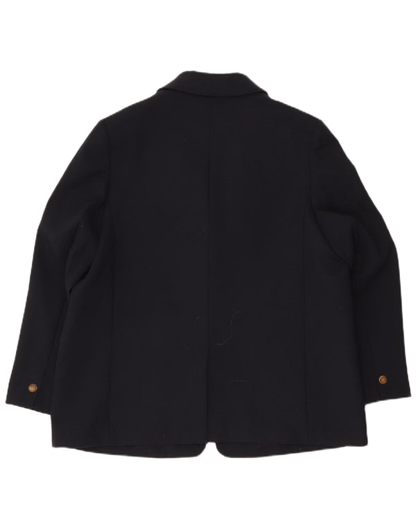 Jaqueta blazer feminina Marks & Spencer com 1 botão grande Reino Unido 18 XL azul marinho