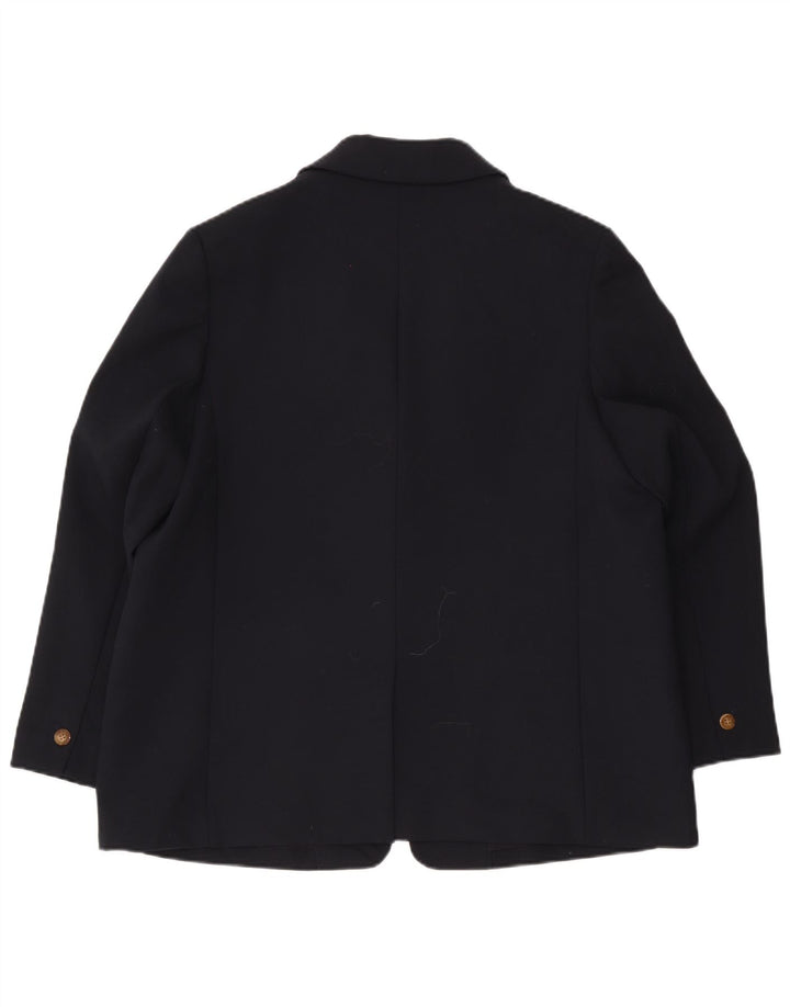 Jaqueta blazer feminina Marks & Spencer com 1 botão grande Reino Unido 18 XL azul marinho