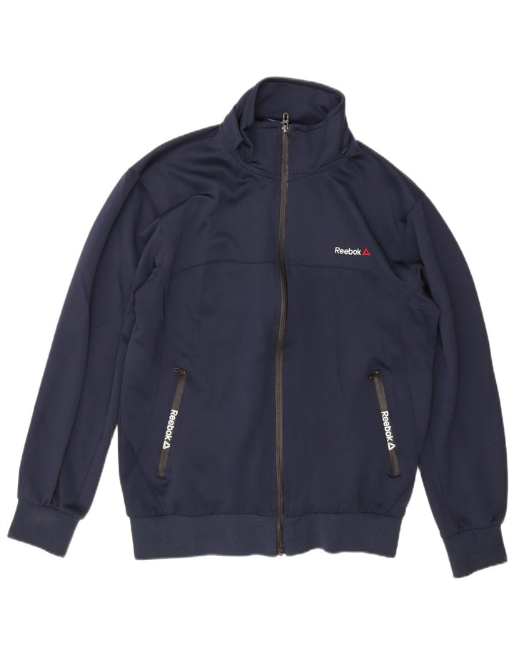 Reebok Mens Tracksuit Top Jacket 2XL Poliéster Azul Marinho