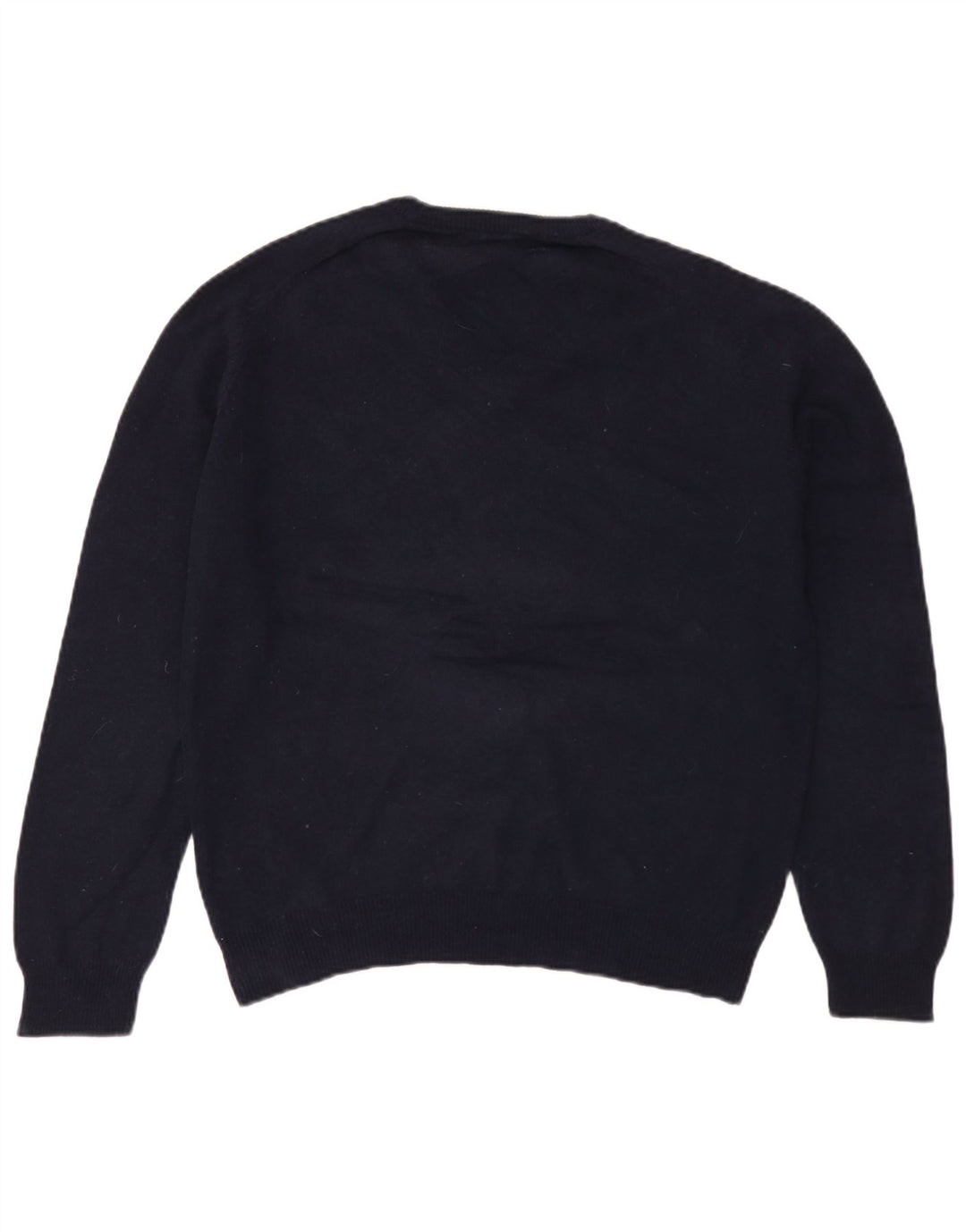 Suéter masculino Marks & Spencer de ajuste regular com decote em V grande azul marinho