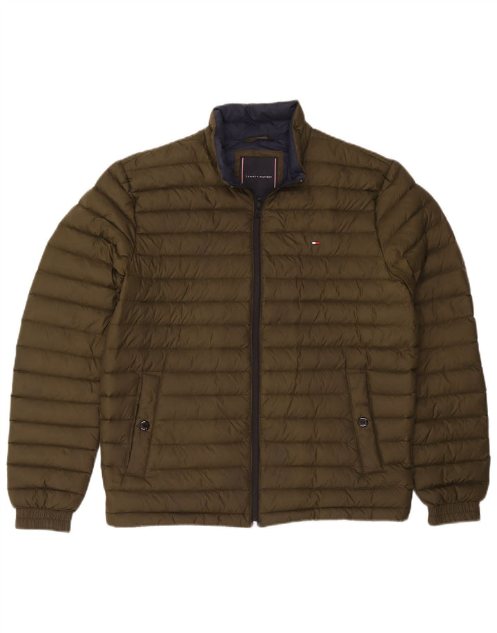 Jaqueta acolchoada feminina Tommy Hilfiger UK 14 médio cáqui poliamida
