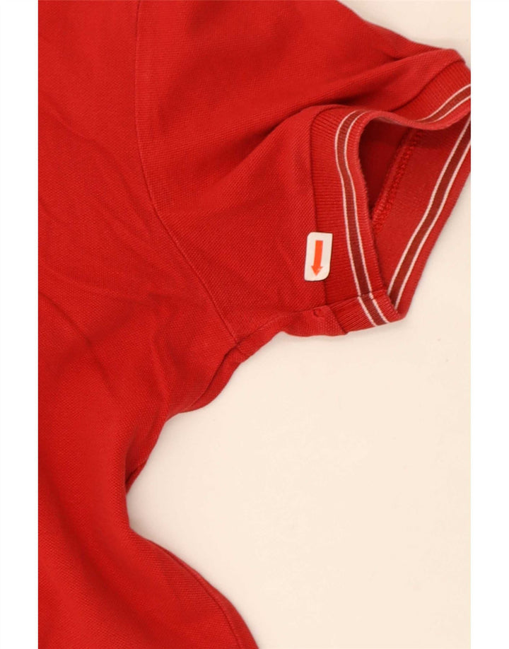 Camisa polo masculina Gas, algodão listrado vermelho médio