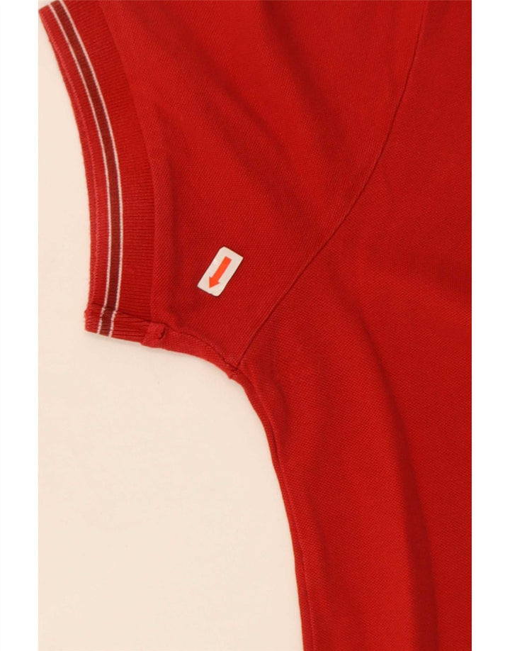 Camisa polo masculina Gas, algodão listrado vermelho médio