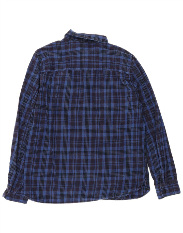 Camisa masculina de flanela CONVERSE algodão xadrez azul médio