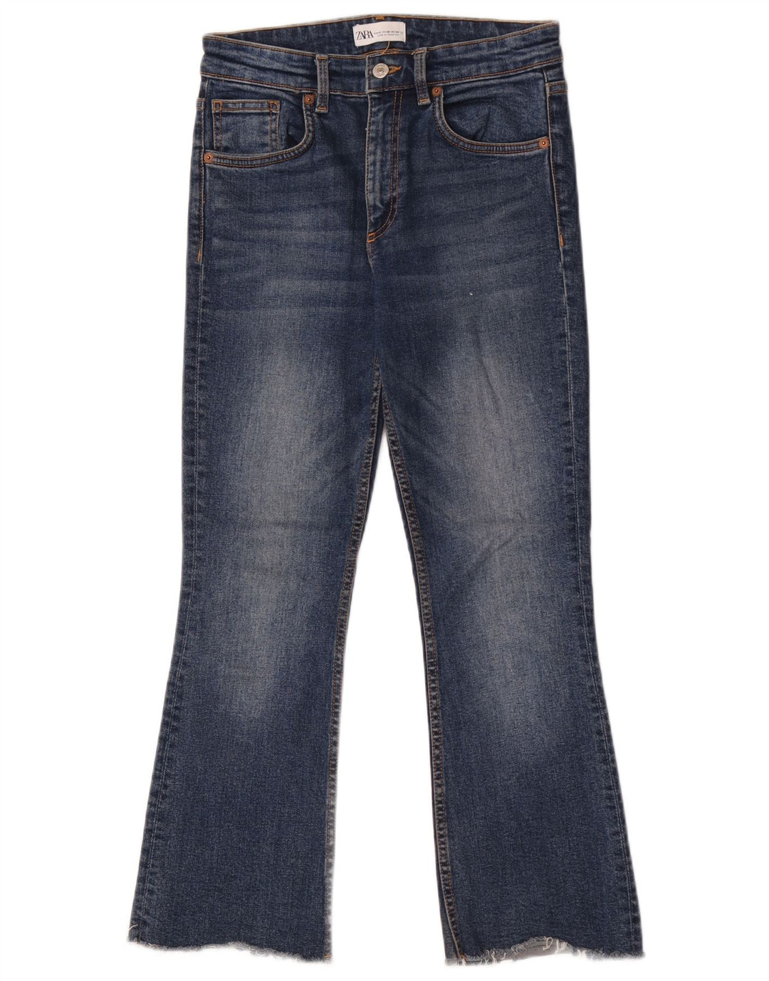 Zara Jeans Bootcut Feminino EU 38 Pequeno W28 L26 Azul Algodão