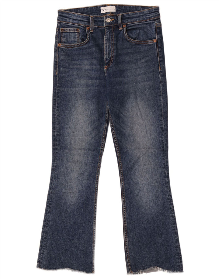 Zara Jeans Bootcut Feminino EU 38 Pequeno W28 L26 Azul Algodão