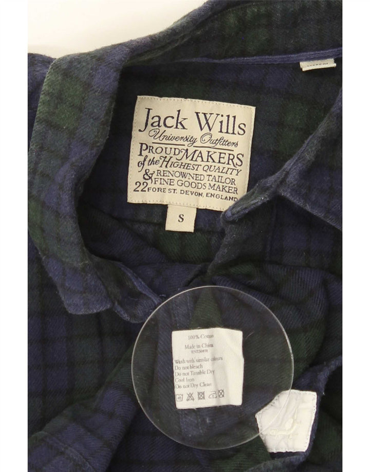 Camisa masculina de flanela Jack Wills pequena algodão azul marinho