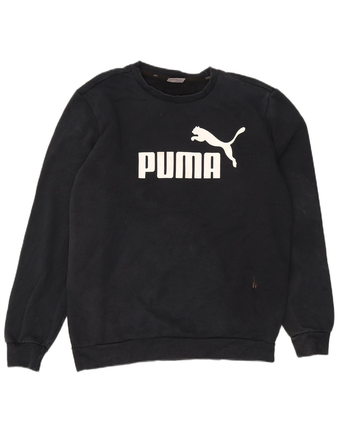 Puma Mens Graphic Moletom Jumper Médio Azul Marinho Algodão