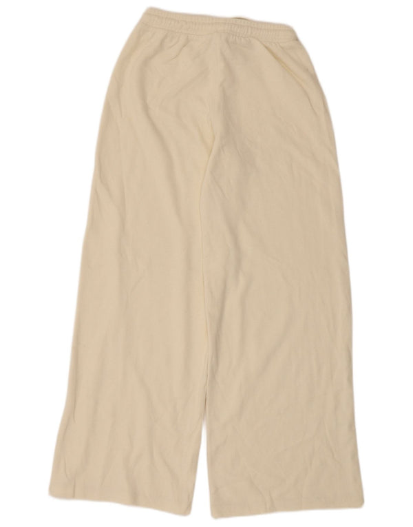 Zara Womens Baggy Calças de treino Reino Unido 8 pequeno algodão branco