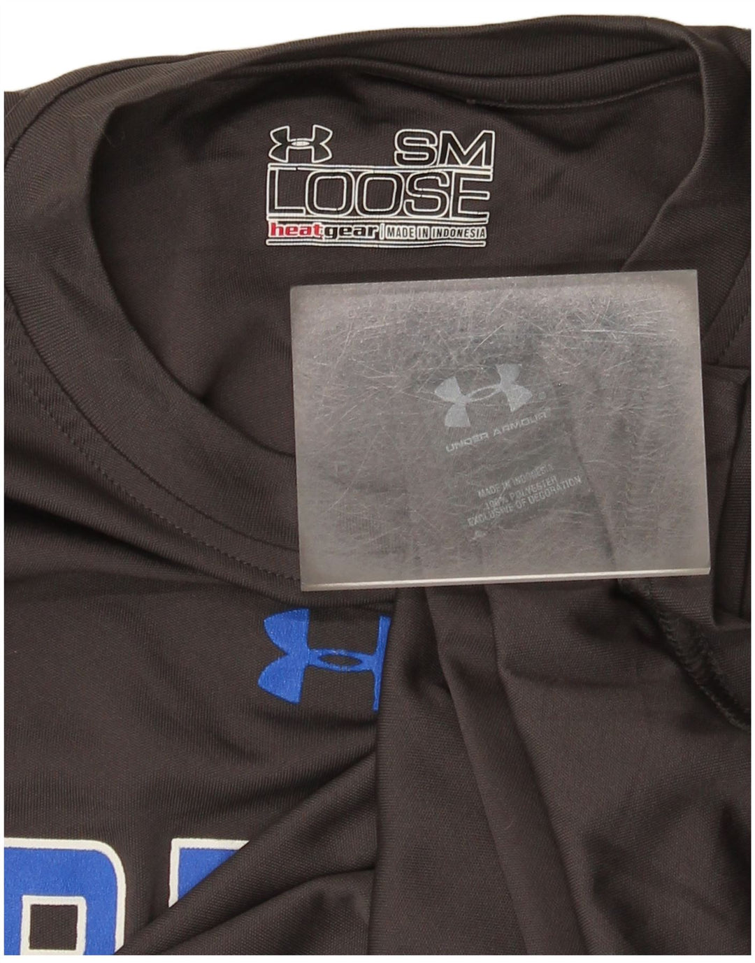 Camiseta masculina Under Armour Heat Gear Graphic Camiseta pequena cinza poliéster