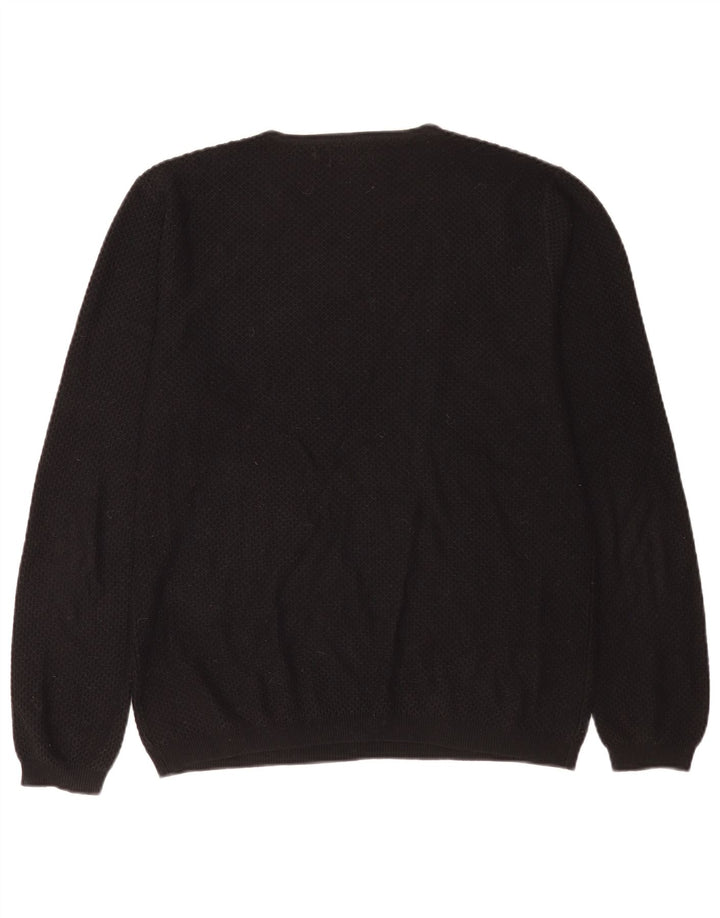 Zara Suéter masculino com gola redonda grande preto