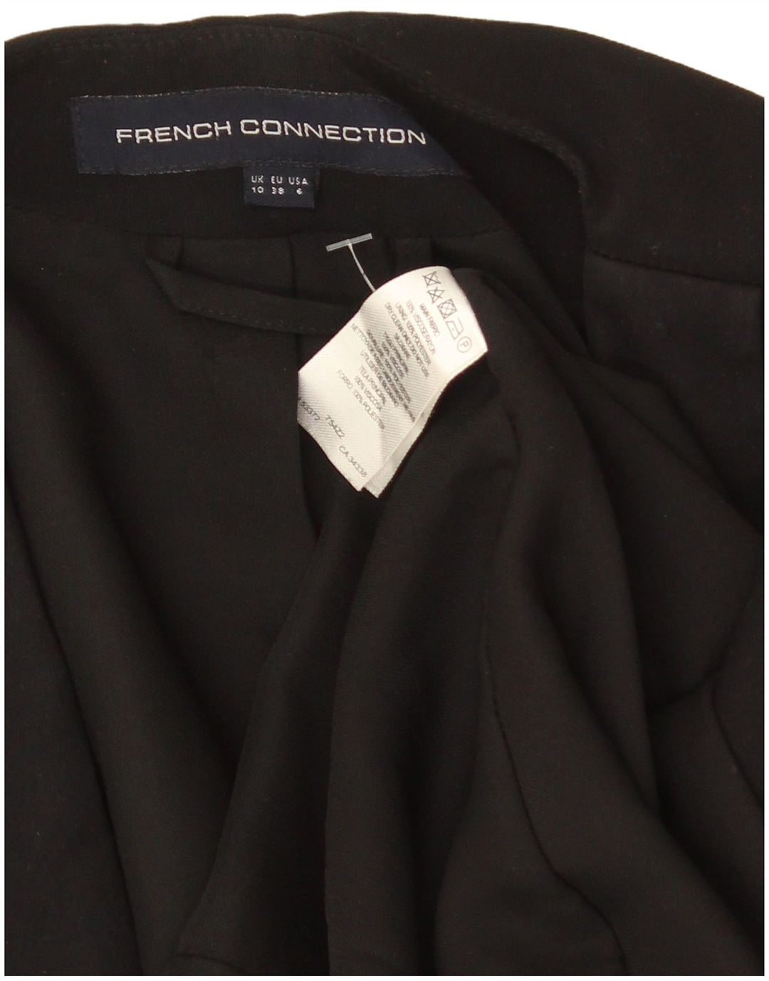 Jaqueta blazer feminina French Connection manga 3/4 aberta Reino Unido 10 pequena preta