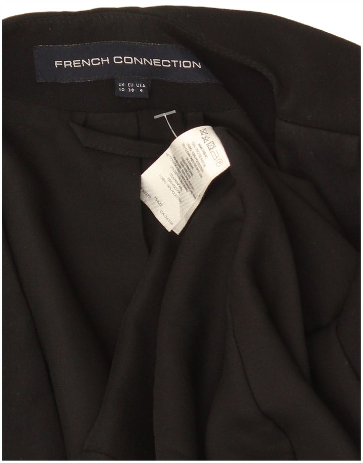Jaqueta blazer feminina French Connection manga 3/4 aberta Reino Unido 10 pequena preta