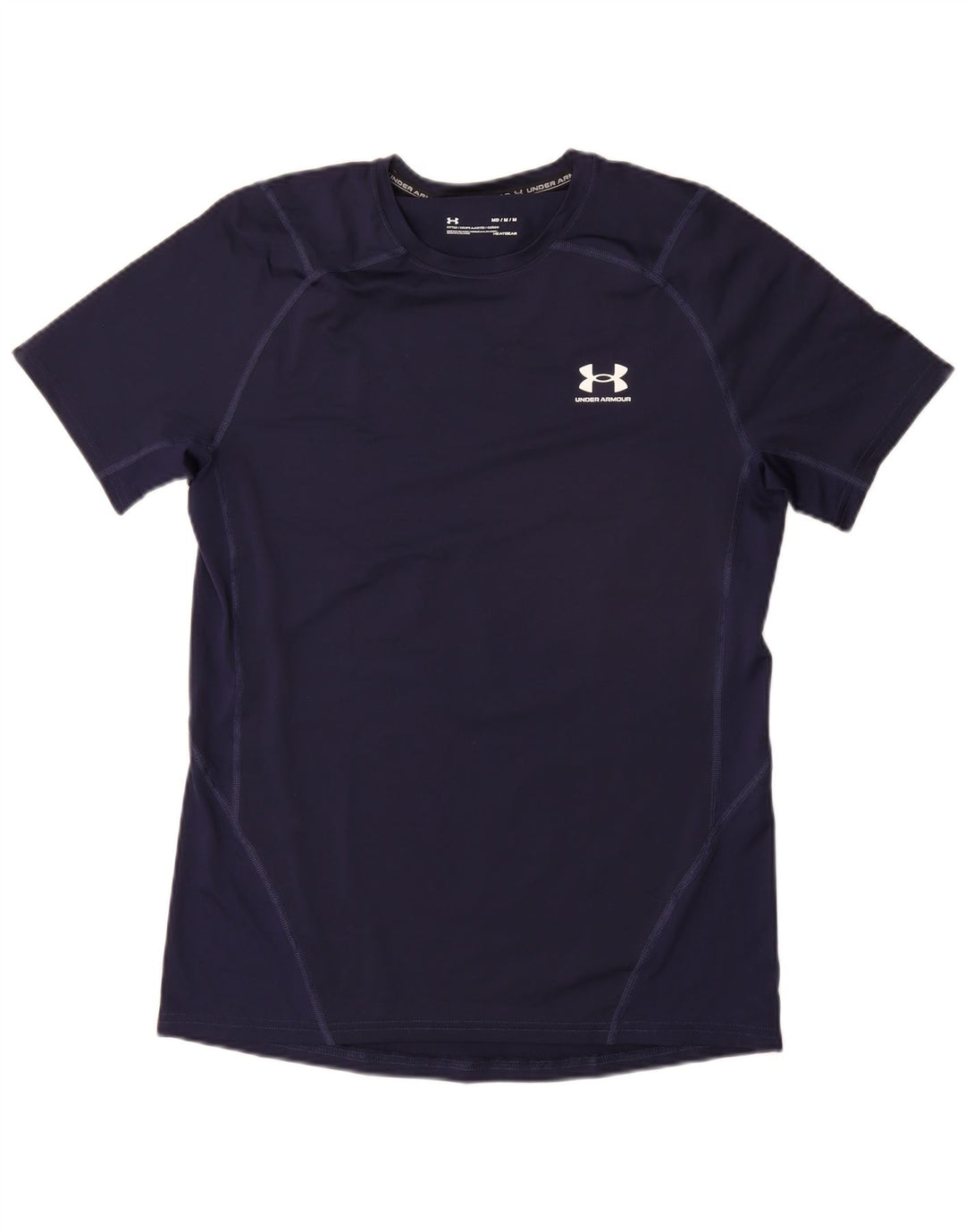 Camiseta masculina Under ARMOR Heat Gear Top Médio Sintético Azul Marinho