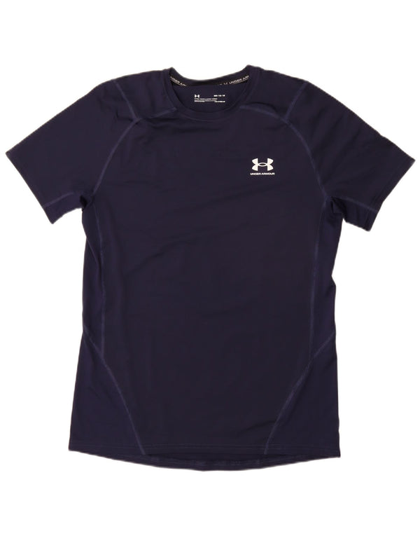 Camiseta masculina Under ARMOR Heat Gear Top Médio Sintético Azul Marinho