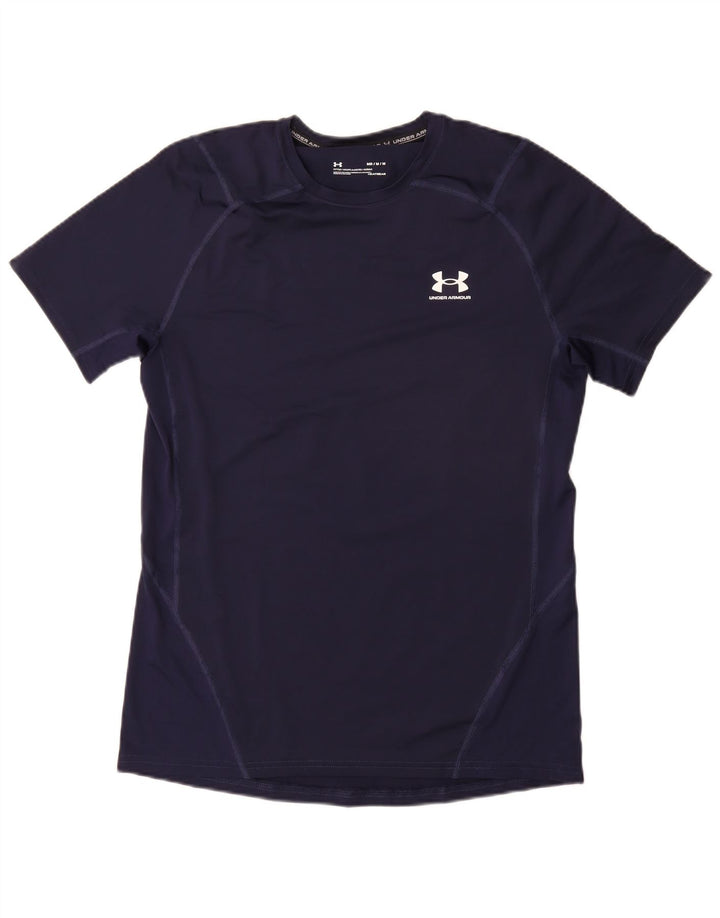 Camiseta masculina Under ARMOR Heat Gear Top Médio Sintético Azul Marinho