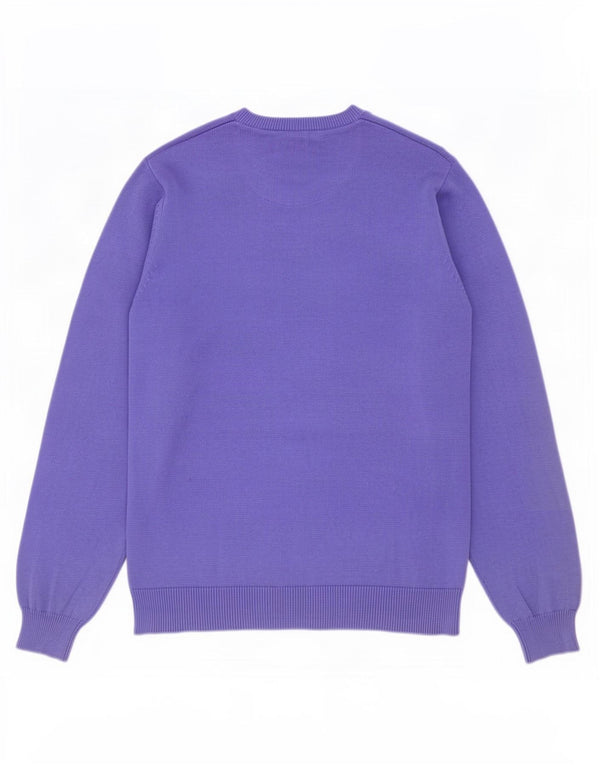 Suéter masculino Marks & Spencer com ajuste regular e gola redonda, grande roxo