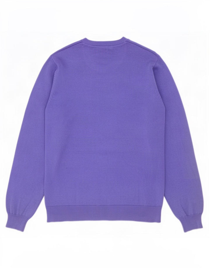 Suéter masculino Marks & Spencer com ajuste regular e gola redonda, grande roxo