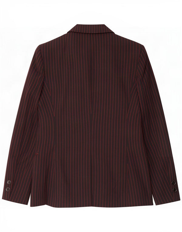 Liu Jo Jaqueta blazer feminina de 3 botões IT 44 Viscose listrada preta média