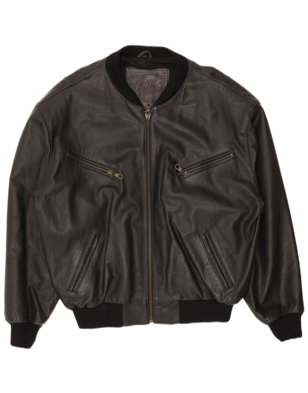 Jaqueta de couro masculina Gipsy UK 40 grande couro preto