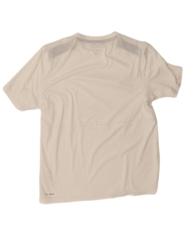 Reebok Mens T-Shirt Top Grande Branco Colorblock Poliéster