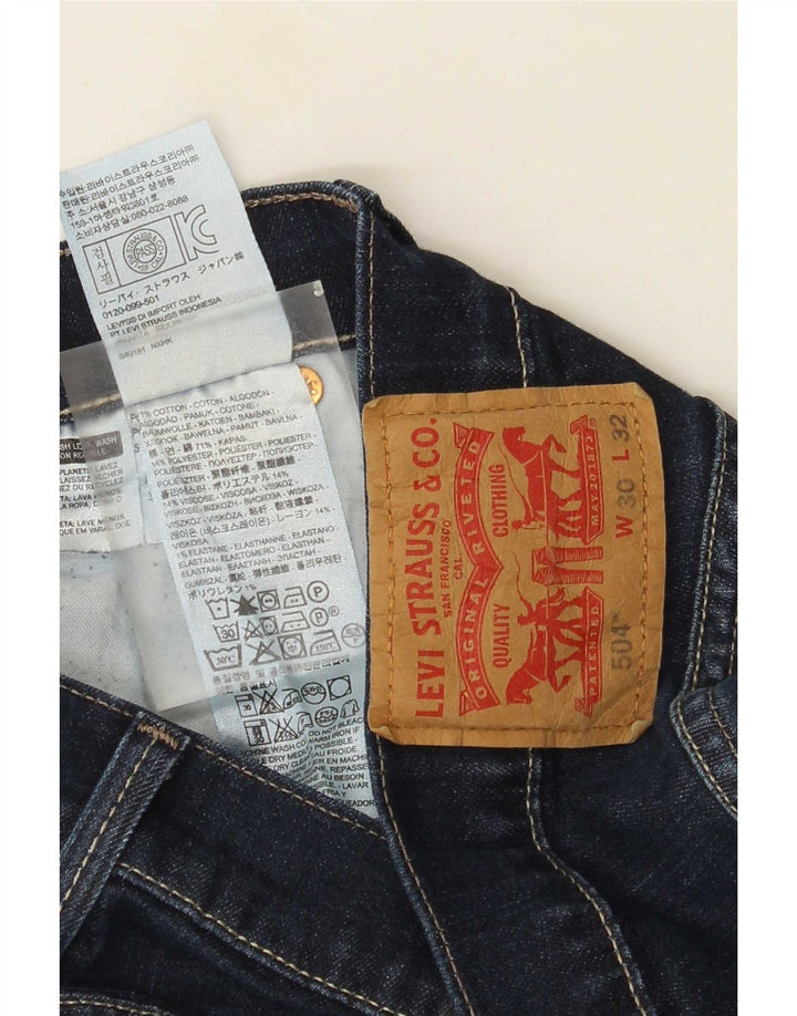 Calça jeans feminina Levi's 504 Straight W30 L32 azul marinho algodão
