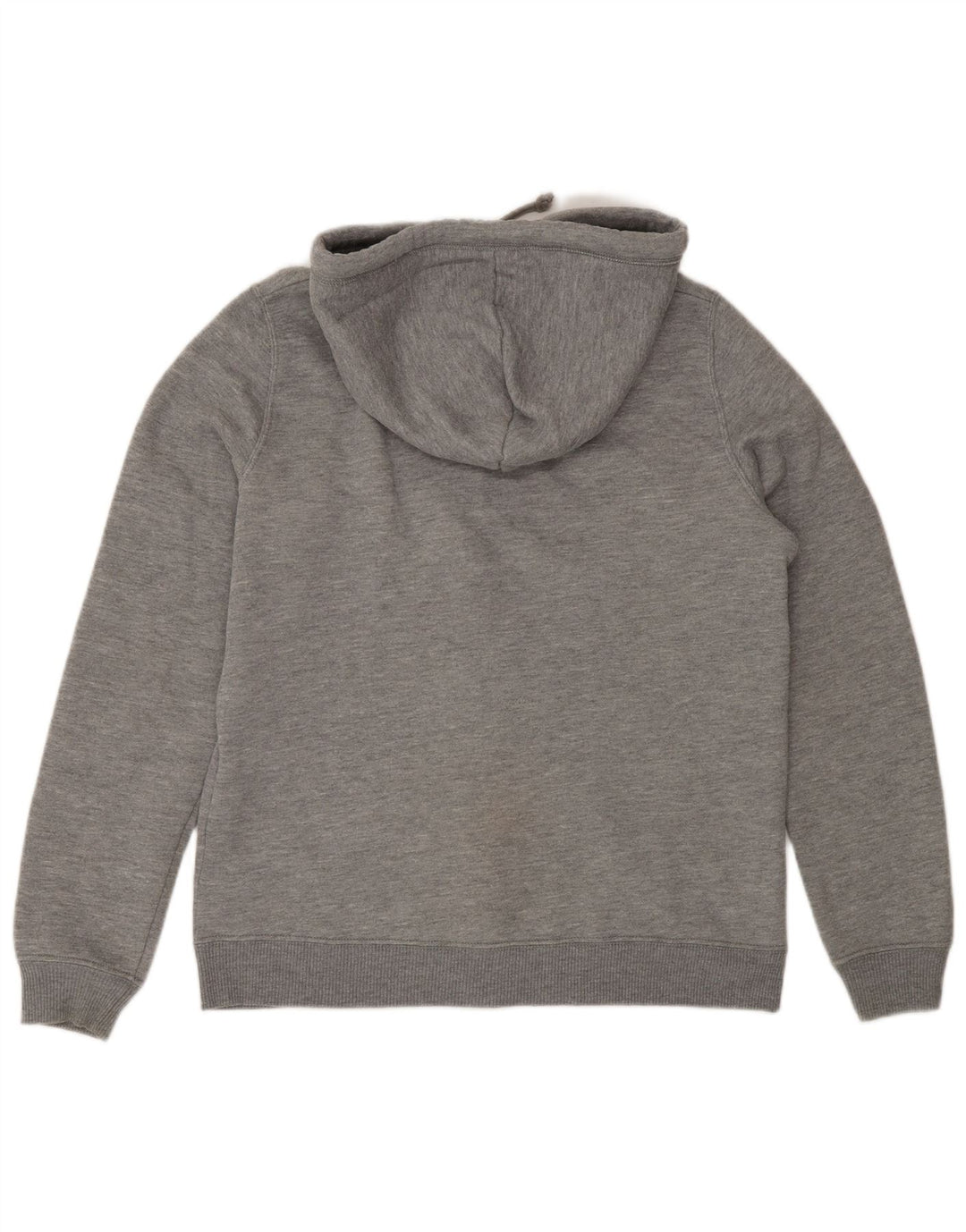 Suéter masculino Hollister com capuz e zíper gráfico cinza médio algodão