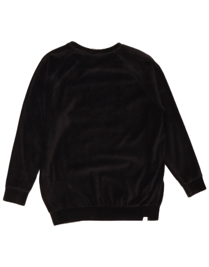 PUMA feminino oversized gráfico moletom jumper UK 12 médio algodão preto