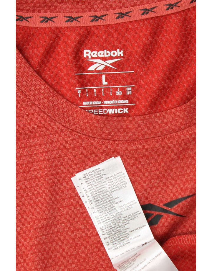 Camiseta masculina Reebok Top grande poliéster vermelho
