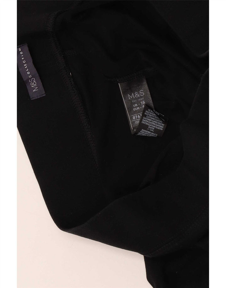 Leggings capri femininas Marks & Spencer Reino Unido 16 grande algodão preto