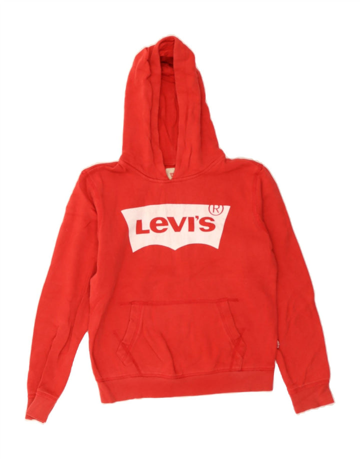 LEVI'S Boys Graphic Hoodie Jumper 11-12 Years Red Cotton Vintage Levi's and Second-Hand Levi's from Messina Hembry 