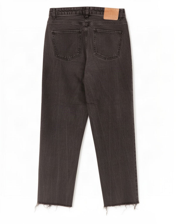 Zara Jeans feminino cropped cintura alta UE 38 pequeno W28 L25 cinza