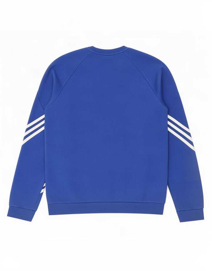 Adidas Mens Moletom Jumper Pequeno Algodão Azul