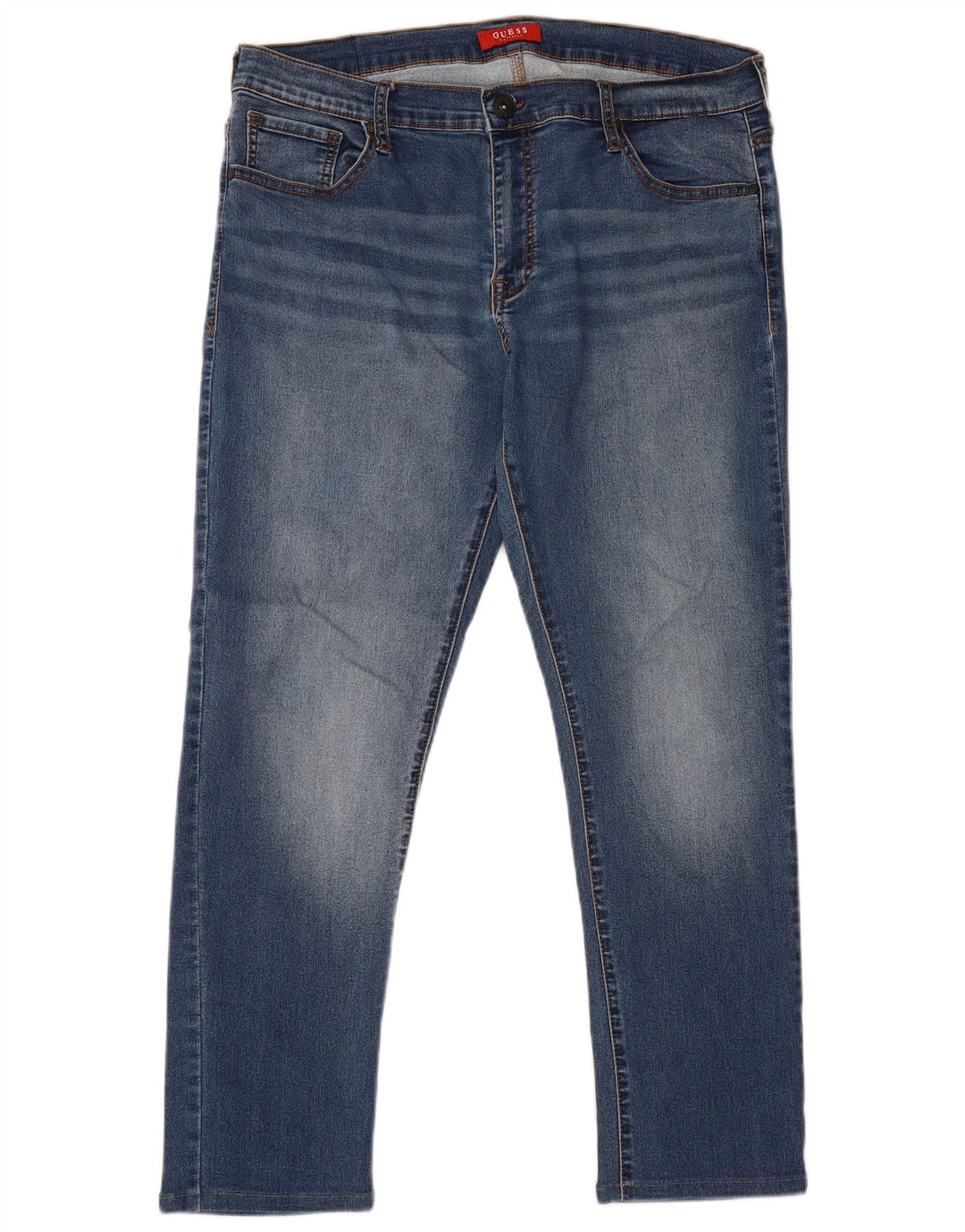 Guess Mens Slim Jeans W36 L28 Azul Algodão