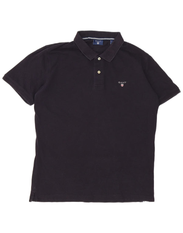 Camisa polo masculina Gant grande algodão preto
