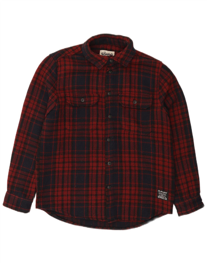Camisa masculina de flanela The Stronghold pequena xadrez vermelha