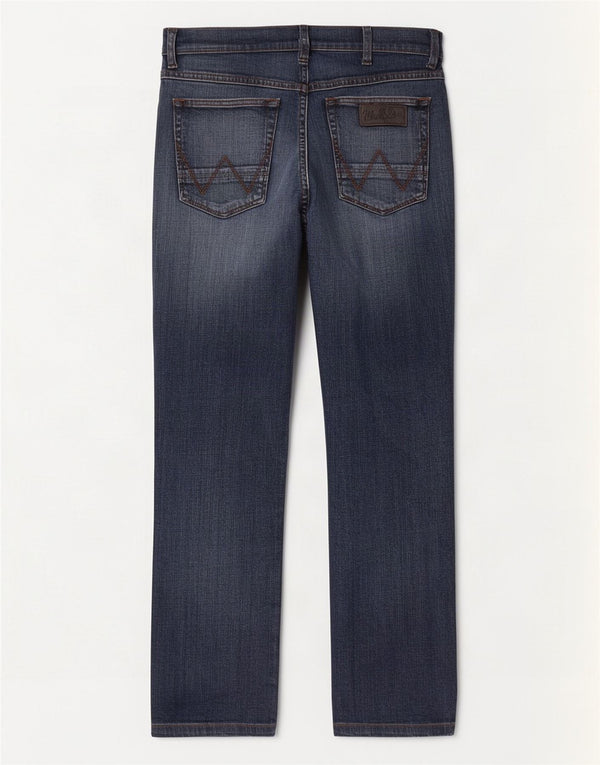 Wrangler Mens Greensboro Straight Jeans W33 L30 Azul Algodão