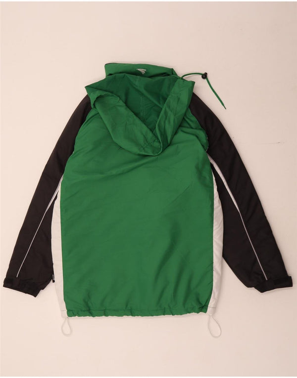 Jaqueta corta-vento masculina Jako com capuz e ajuste solto Reino Unido 36 bloco colorido verde pequeno