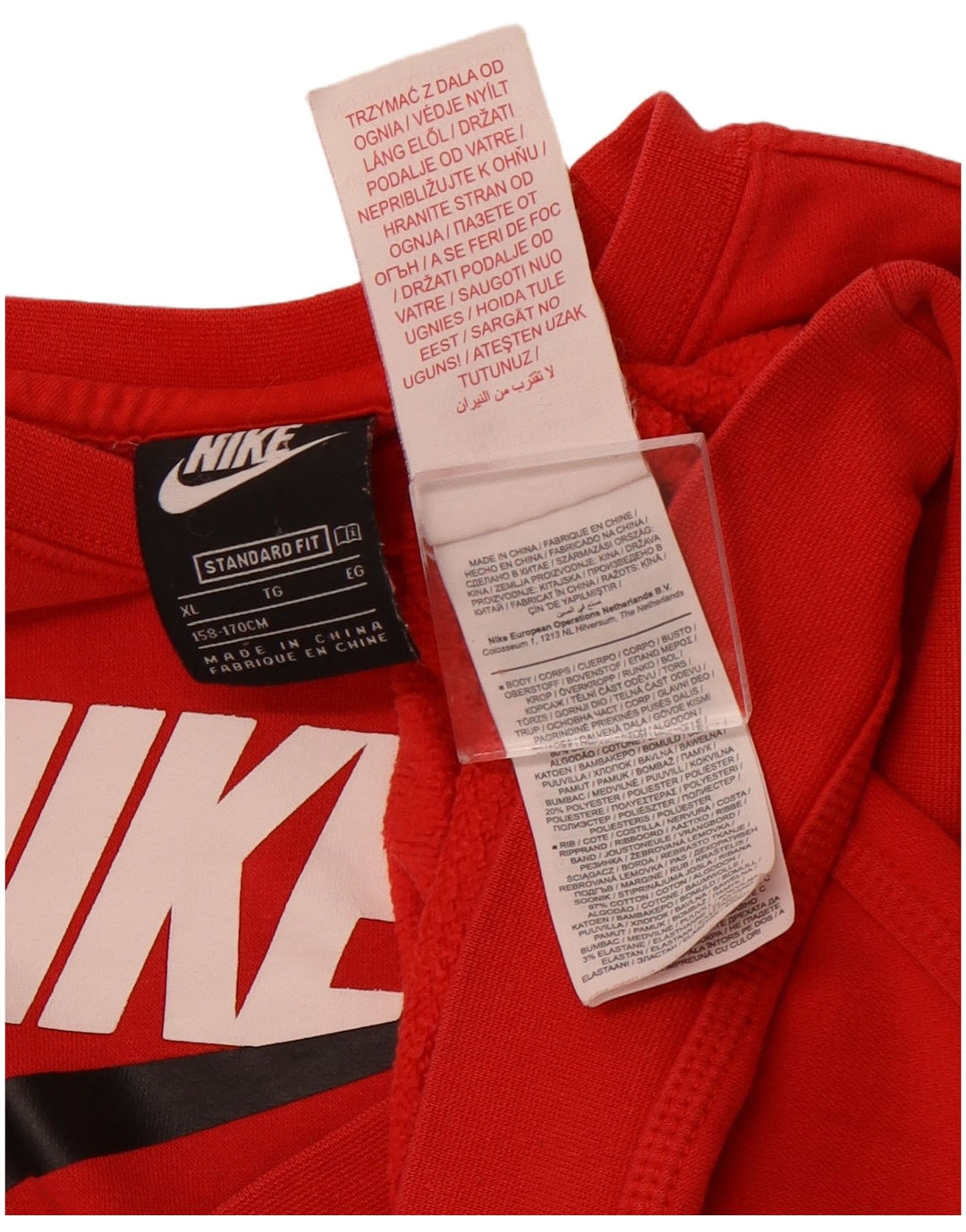 NIKE Boys Graphic Sweatshirt Jumper 13-14 Anos XL Vermelho Algodão