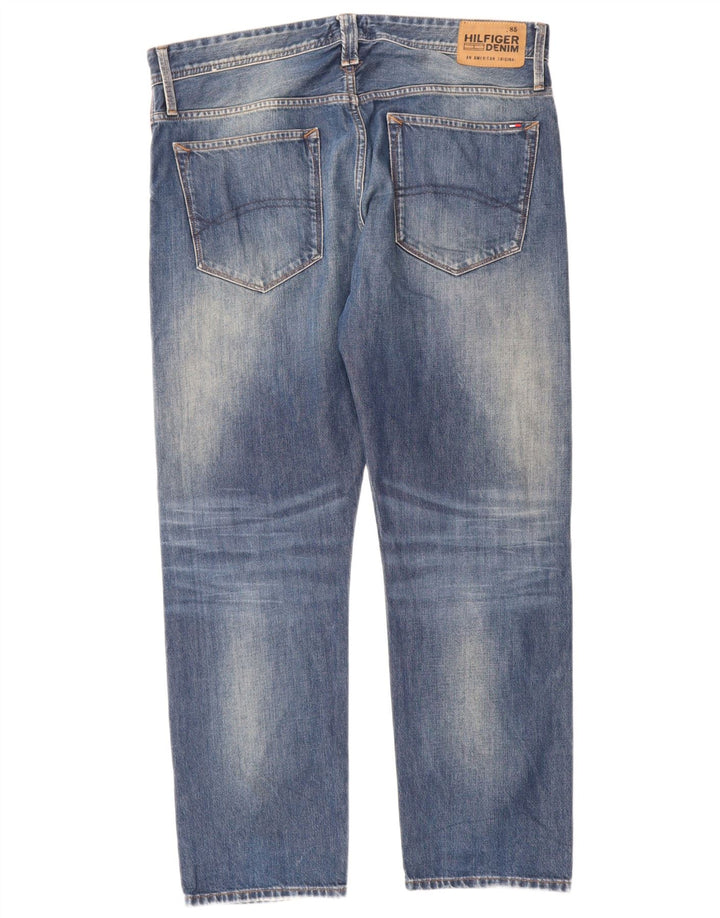 Jeans retos masculinos Tommy Hilfiger W36 L30 algodão azul