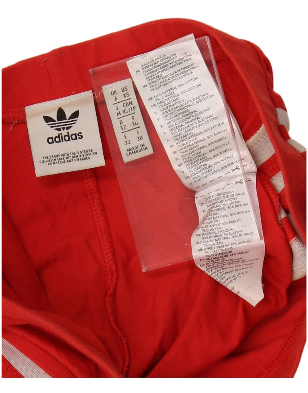 ADIDAS Womens Leggings UK 6 XS Vermelho Algodão