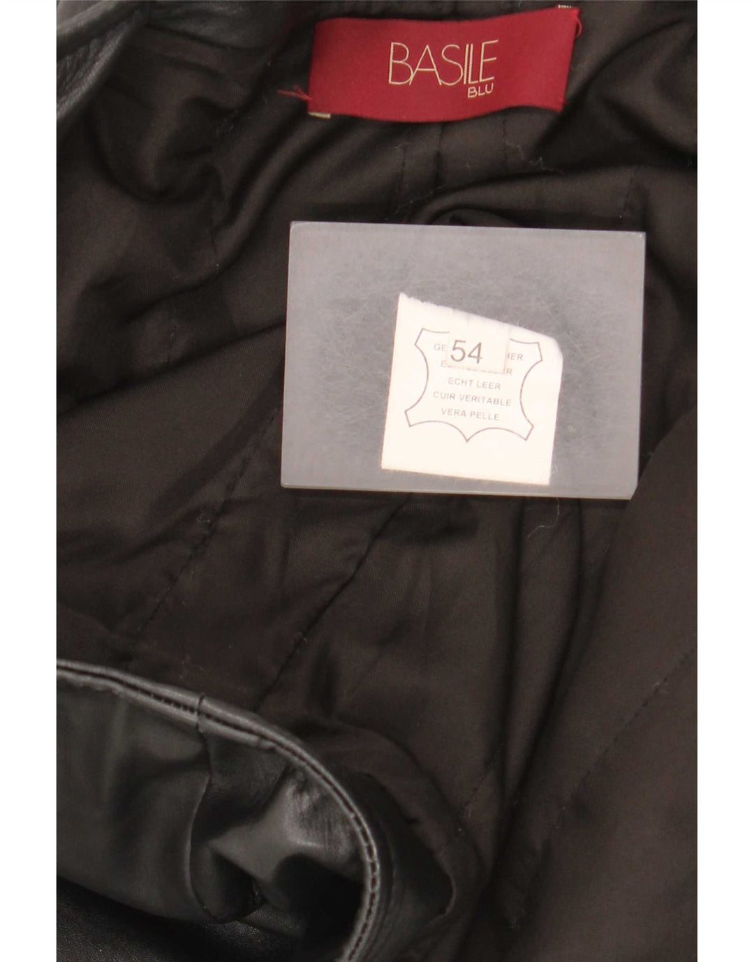 Jaqueta de couro masculina Basile UK 38 média preta