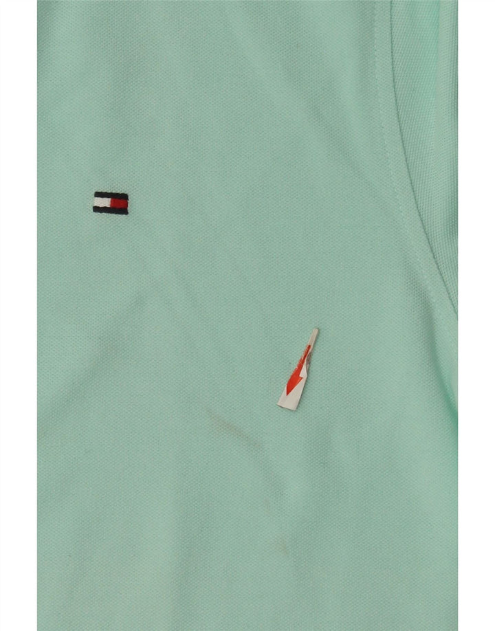 Camisa polo masculina Tommy Hilfiger Regular Fit algodão turquesa médio