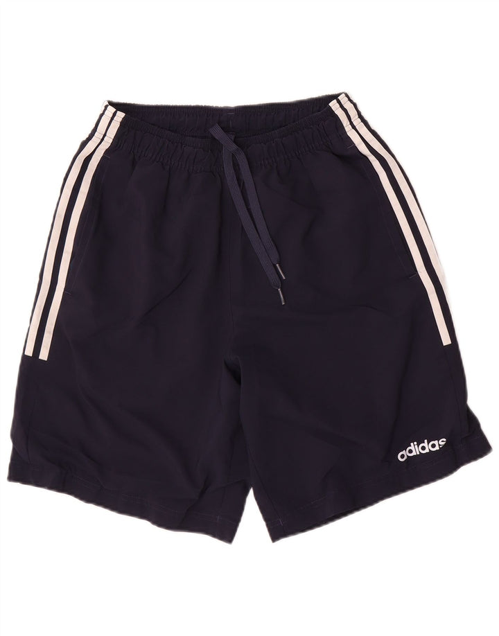 Shorts esportivos masculinos Adidas pequenos poliéster azul marinho