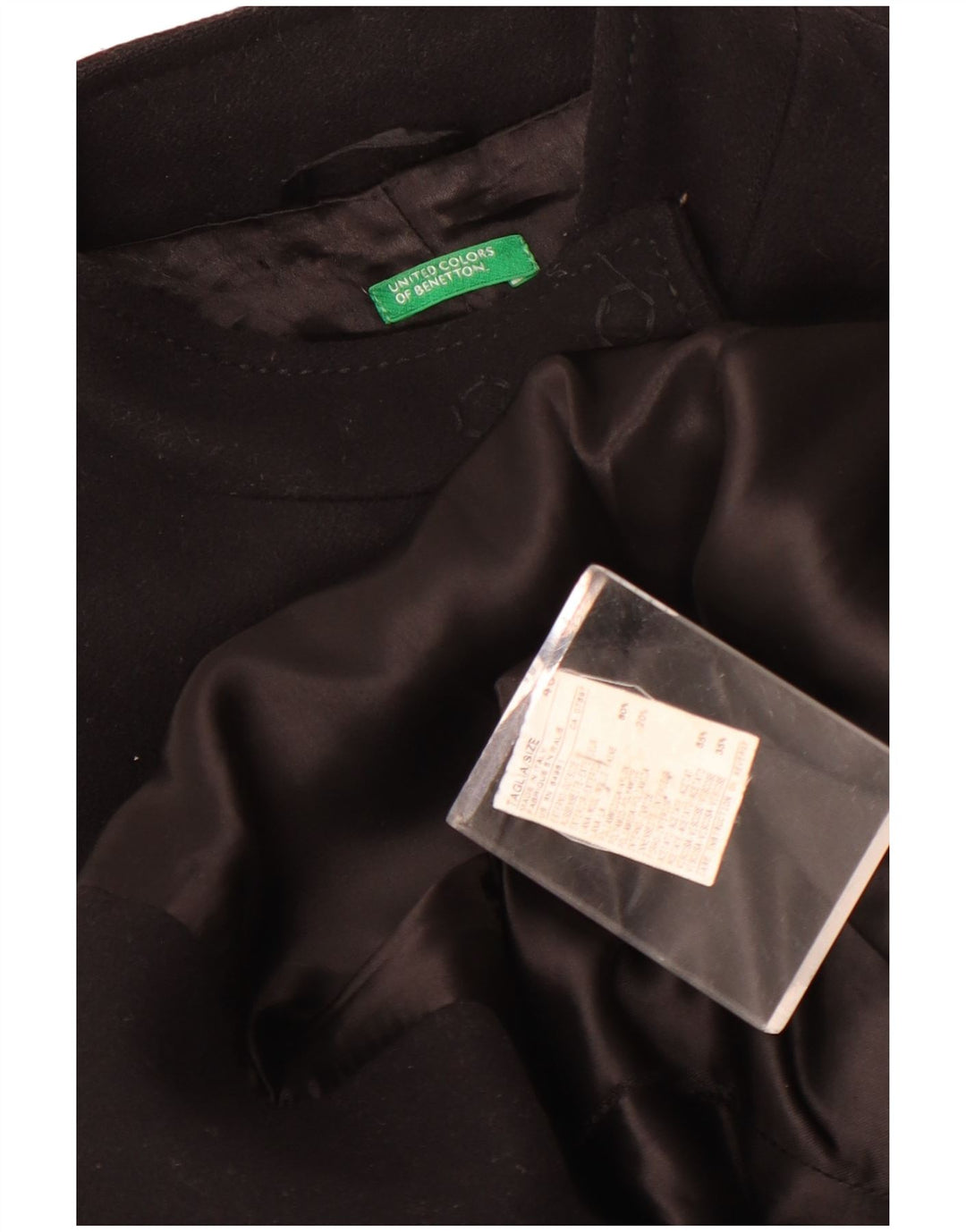 Sobretudo feminino Benetton IT 46 grande lã preta