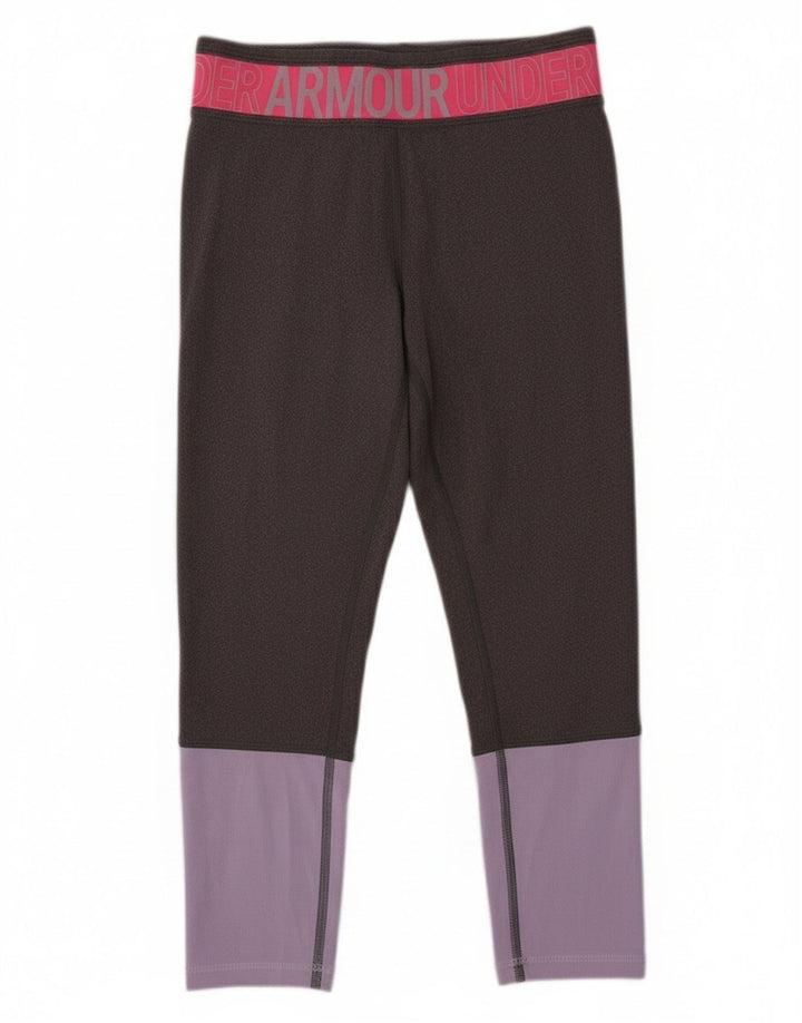 Under Armour Girls Graphic Leggings 9-10 anos Bloco de cores cinza médio