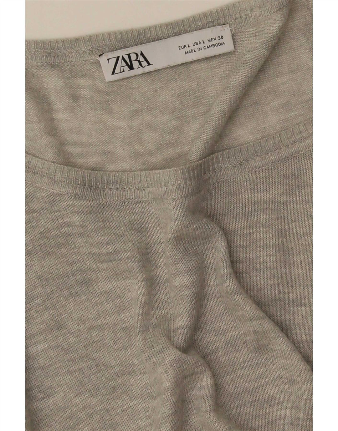 Zara blusa feminina oversized top UK 16 grande cinza