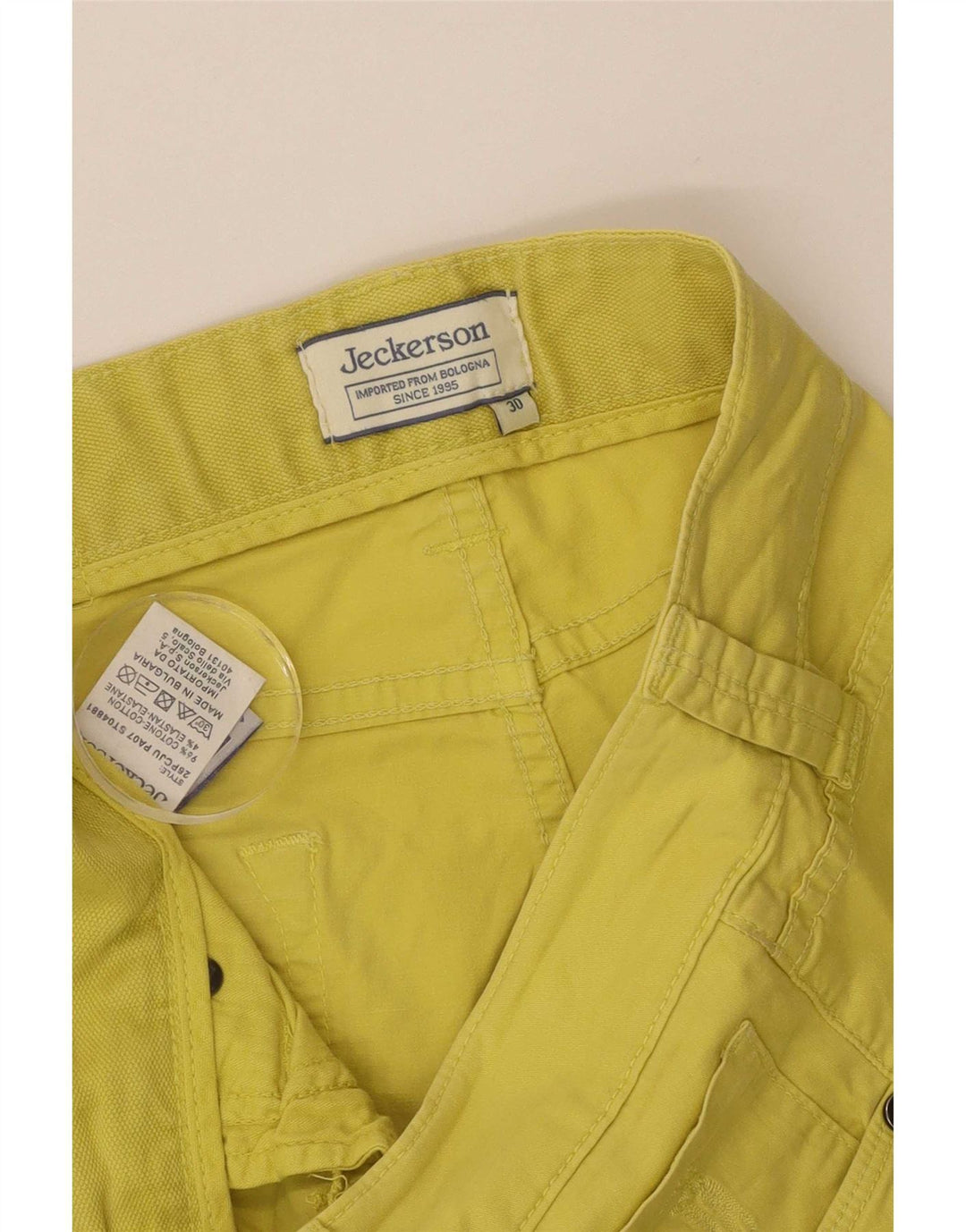 Bermuda masculina Jeckerson W30 algodão amarelo médio