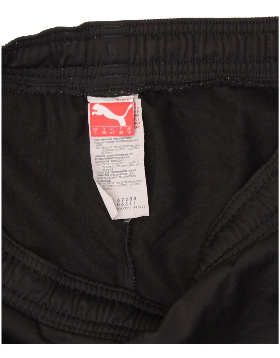 Calça de treino feminina PUMA UK 10 poliéster preto pequeno